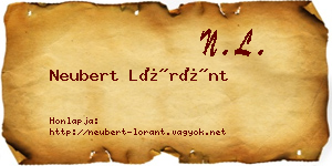 Neubert Lóránt névjegykártya